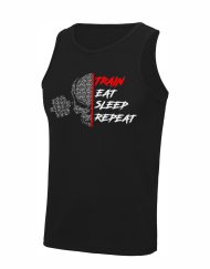 train eat sleep repeat camiseta sin mangas - camiseta sin mangas de motivación de gimnasio - camiseta sin mangas de estilo de vida de gimnasio - warrior gear - warrior powerlifting gear