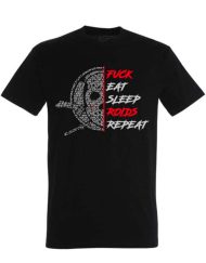 t-shirt neuken fuck eat sleep roids repeat - t-shirt steroïde - t-shirt steroïde powerlifting strongman