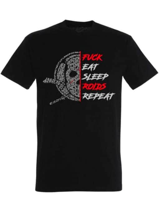 camiseta fuck eat sleep roids repeat - camiseta esteroide - camiseta esteroide powerlifting strongman