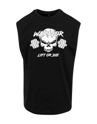 camiseta de calavera de gimnasio sin mangas - camiseta de calavera negra sin mangas - bodybuilding - warrior gear - lift or die - camiseta powerlifting sin mangas