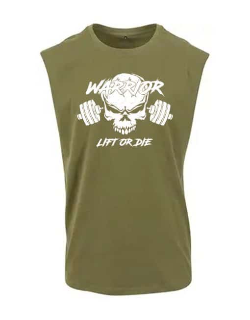 camiseta sin mangas gimnasio calavera - verde camiseta sin mangas calavera - bodybuilding - warrior gear - lift or die - camiseta sin mangas powerlifting