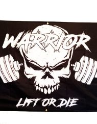 bandera warrior gear de homegym - bandera del dormitorio bodybuilding - cartel de culturismo - decoración de culturismo - decoración bodybuilding