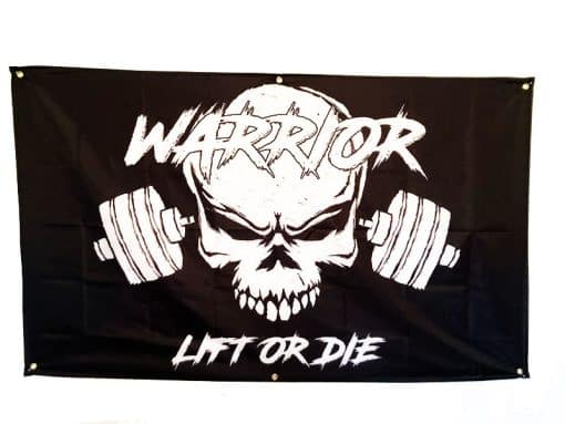 homegym warrior gear lippu - bodybuilding makuuhuoneen lippu - kehonrakennusjuliste - kehonrakennuskoristeita - bodybuilding