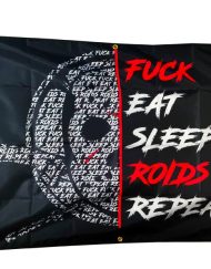 banner motivación bodybuilding - bandera fuck eat sleep roids repeat gimnasio cartel bodybuilding