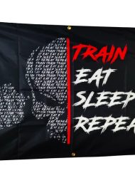 dekoration train eat sleep repeat - flag gym flag train eat sleep repeat - flag decoration homegym