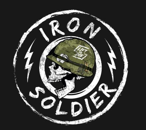 warrior gear iron soldier - iron soldier majica za bodybuilding s lubanjom - powerlifting - fitness - motivacijska majica bodybuilding - majica s lubanjom