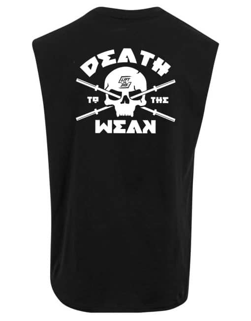 camiseta sin mangas death to the weak - camiseta sin mangas bodybuilding duro - powerlifting duro - tete de mort - calavera