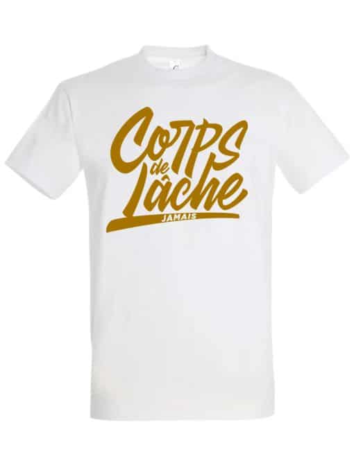 Camiseta de cuerpo blanco para culturismo suelto - corps de lâche fitness - bodybuilding