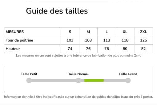 guide taille tshirt sans manche warrior gear