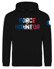 Sudadera de Francia - sudadera de fuerza y ​​honor - sudadera de fuerza y ​​honor - sudadera de gimnasio - sudadera powerlifting - sudadera strongman - sudadera azul blanca roja - sudadera warrior gear - sudadera con bandera de Francia en la manga - sudadera con bandera de Francia en la manga - sudadera patriota - sudadera de Francia - sudadera motivación