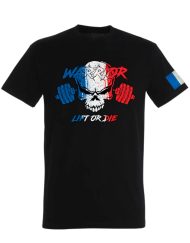 Camiseta warrior gear rojo blanco azul - Camiseta de culturismo rojo blanco azul de Francia - Camiseta con bandera francesa - Camiseta deportiva para hombre de Francia