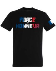 t-shirt france - t-shirt force & honneur - t-shirt force et honneur - t-shirt musculation - t-shirt powerlifting - t-shirt strongman - t-shirt bleu blanc rouge - t-shirt warrior gear - t-shirt drapeau france manche - t-shirt drapeau française sur la manche - t-shirt patriote - t-shirt france - t-shirt motivation