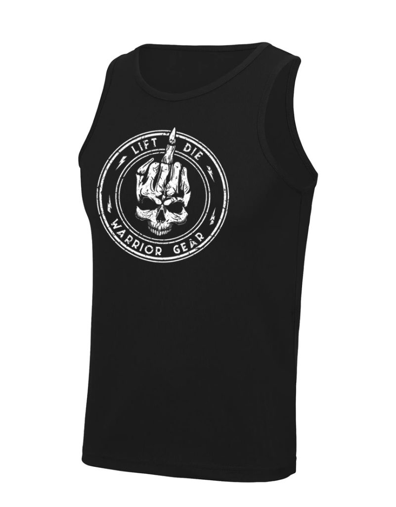 kemény testépítő felső - fekete férfi sport tank felső - fasz - koponya - koponya - warrior gear