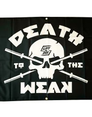 Drapeau Powerlifting : Death to the Weak - Drapeau Motivation Powerlifting - Bannière Powerlifting - Décoration chambre powerlifting - Warrior Gear - drapeau musculation