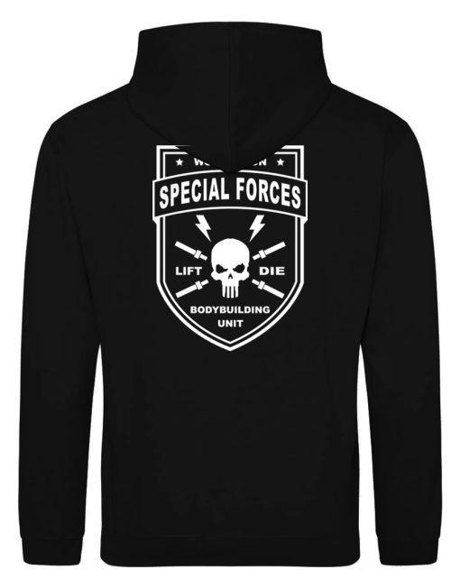 sudadera con capucha bodybuilding fuerza especial - warrior gear - sudadera de gimnasio