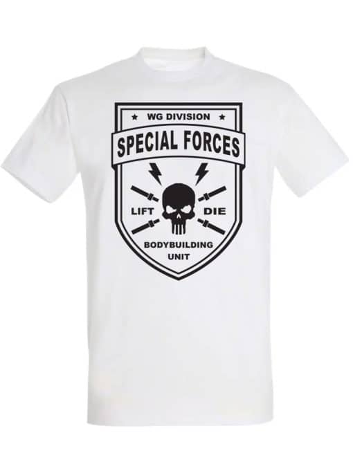 camiseta blanca bodybuilding fuerzas especiales - camiseta de fuerzas especiales - warrior gear - camiseta de gimnasio - camiseta de gimnasio