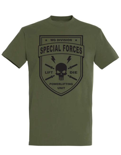 camiseta powerlifting verde militar fuerzas especiales - camiseta de fuerzas especiales - warrior gear - camiseta de gimnasio - camiseta de gimnasio