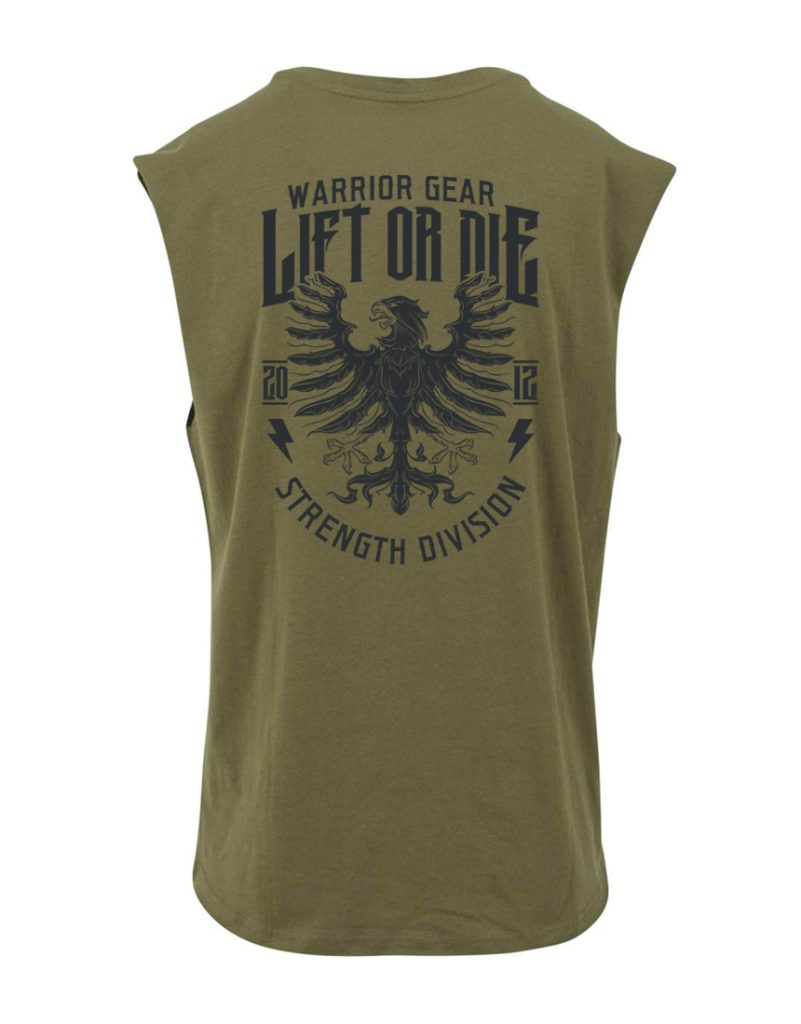 camiseta verde sin mangas warrior gear águila - camiseta sin mangas de powerlifting - camiseta sin mangas de gimnasio - camiseta sin mangas strongman - camiseta sin mangas bodybuilding - camiseta sin mangas de eagle lift or die - strength division