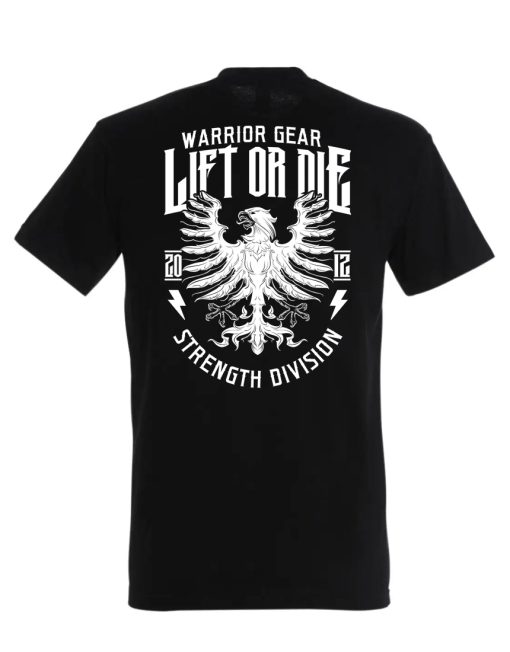 camiseta warrior gear águila - camiseta powerlifting - camiseta de gimnasio - camiseta strongman - camiseta bodybuilding - camiseta lift or die de águila - strength division