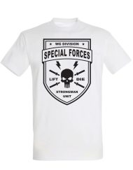 camiseta blanca strongman fuerzas especiales - camiseta de fuerza especial - warrior gear - camiseta de gimnasio - camiseta de gimnasio