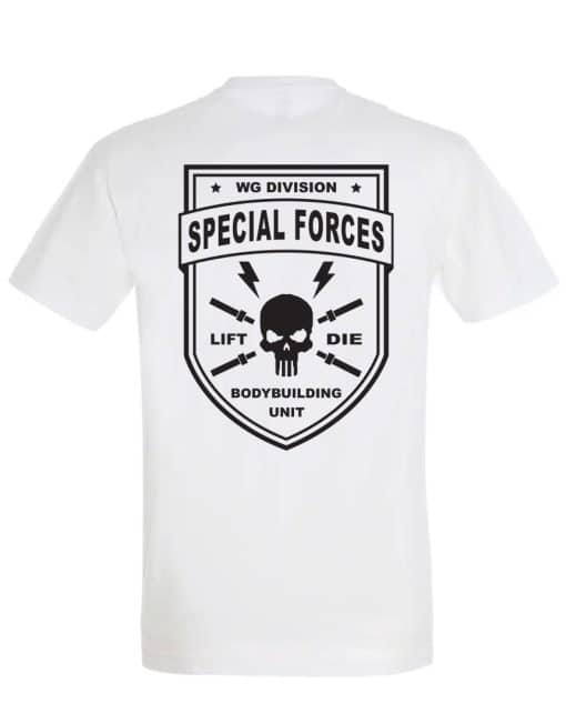 camiseta blanca bodybuilding fuerzas especiales - camiseta de gimnasio militar - warrior gear