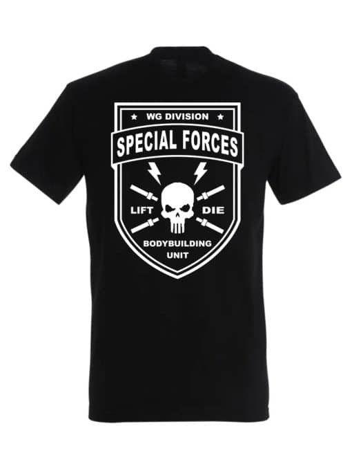 camiseta negra bodybuilding fuerzas especiales - camiseta de gimnasio militar - warrior gear