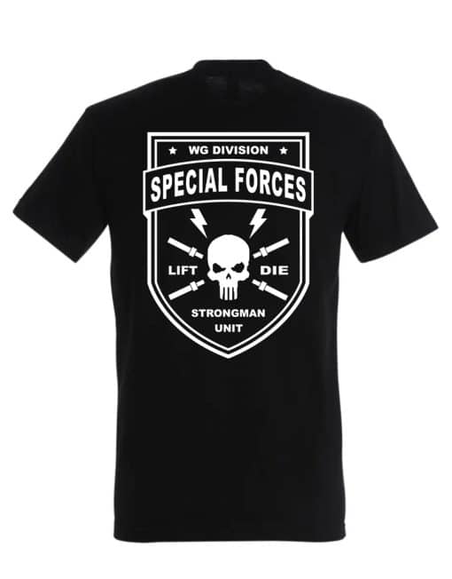 camiseta negra strongman fuerzas especiales - camiseta de gimnasio militar - warrior gear