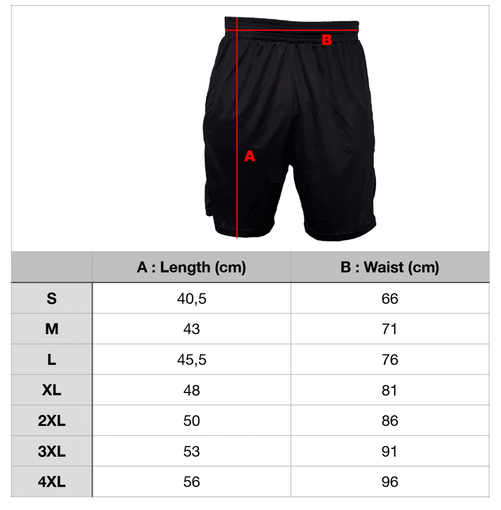 warrior gear kulturistika short size guide