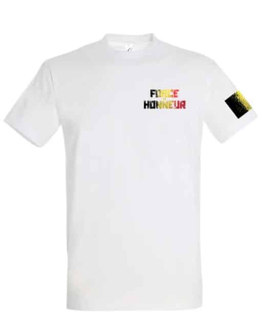 Camiseta de força e honra da Bélgica - camiseta com bandeira belga - camiseta de fisiculturismo belga - camiseta powerlifting da Bélgica - camiseta strongman da Bélgica