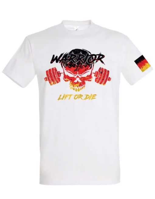 T-shirt Warrior Gear Deutschland - t-shirt Muskelaufbau - t-shirt powerlifting - t-shirt Kraftdreikampf - t-shirt Strongman - t-shirt starker Mann - t-shirt Fitness - t-shirt Bodybuilding