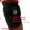 warrior gear zwarte klittenband kniebanden - warrior gear klittenband kniebanden - bodybuilding squat band - powerlifting